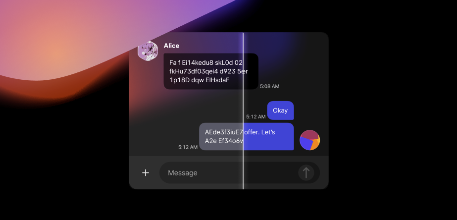 E2E DM 채팅 화면